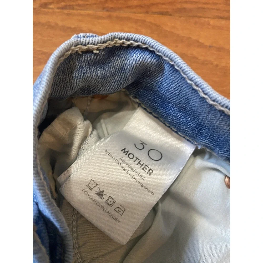 Mother Jeans The Stunner Ankle Fray Light Denim Dreamer Sz 30 Excellent Conditio